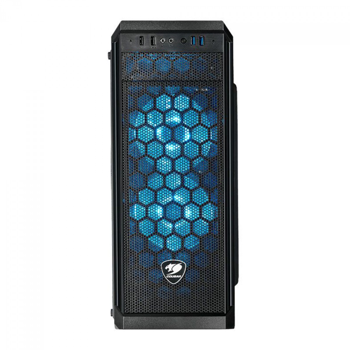 Gabinete Gamer Cougar MX330-G AIR, Mid Tower, Vidro Temperado, ATX, Black, Sem Fonte, Com 3 Fans, 385NC10.0021