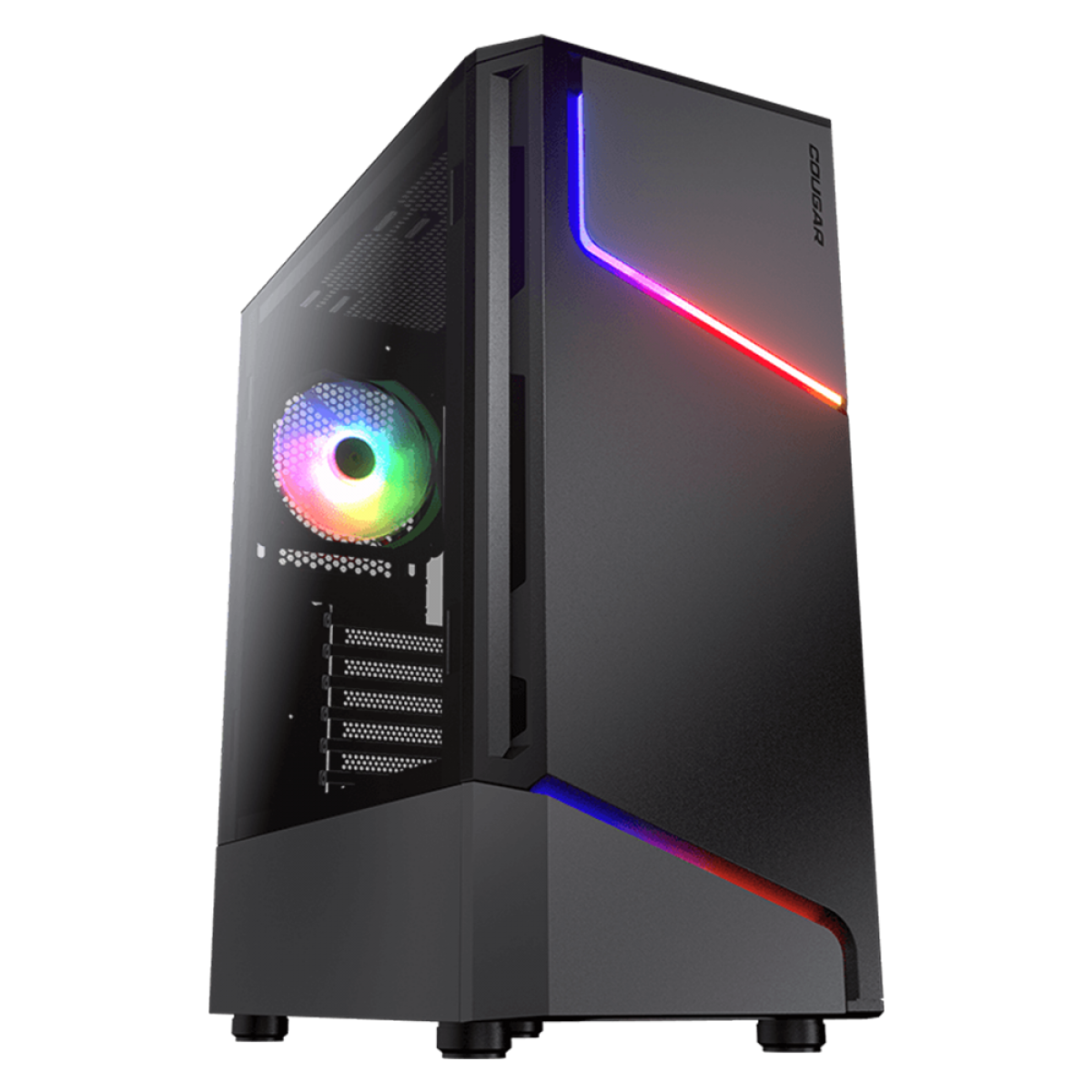Gabinete Gamer Cougar MX360 RGB, Mid Tower, Vidro Temperado, ATX, Sem Fonte, Com 1 Fan, 385CC60.0001