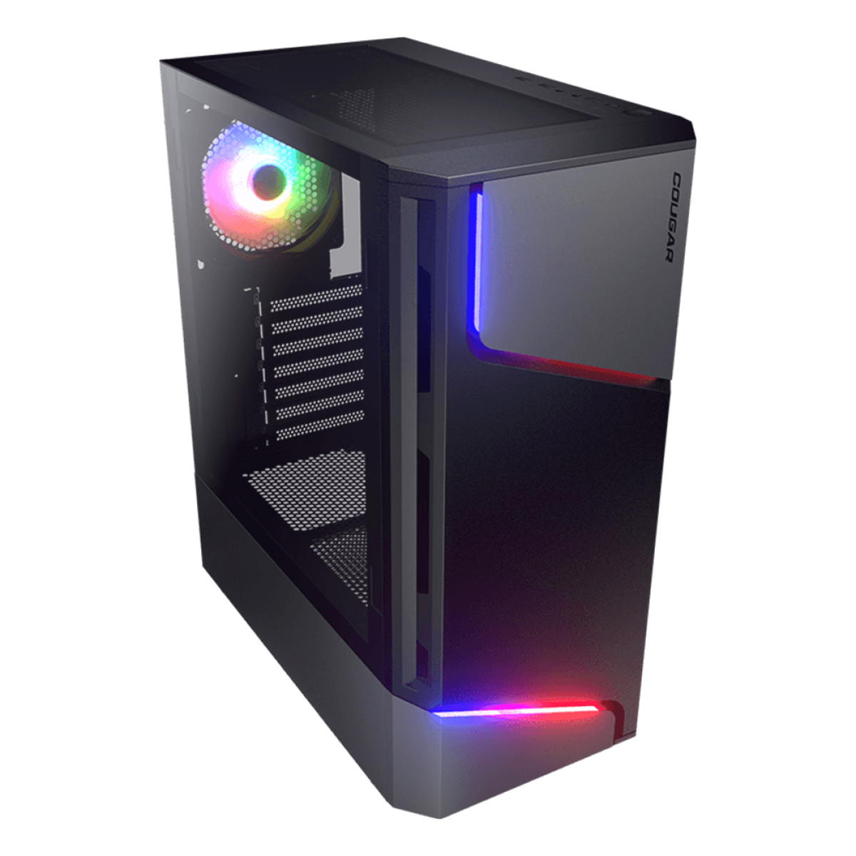 Gabinete Gamer Cougar MX360 RGB, Mid Tower, Vidro Temperado, ATX, Sem Fonte, Com 1 Fan, 385CC60.0001