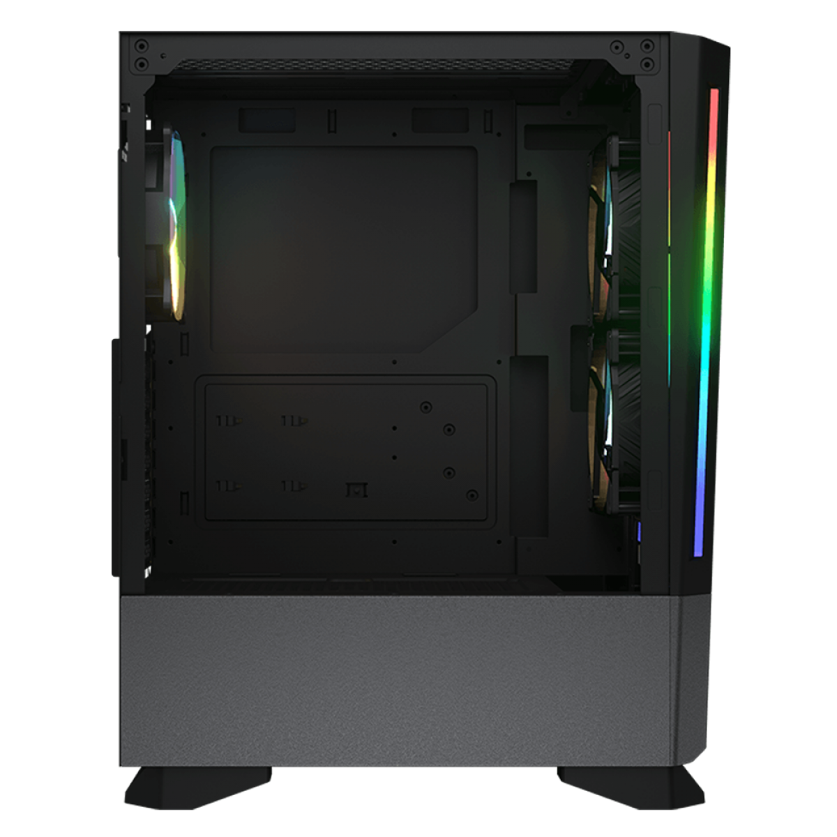 Gabinete Gamer Cougar MX430 AIR RGB, Mid Tower, Vidro Temperado, Black, ATX, Sem Fonte, Com 3 Fans, 3851C60.0001