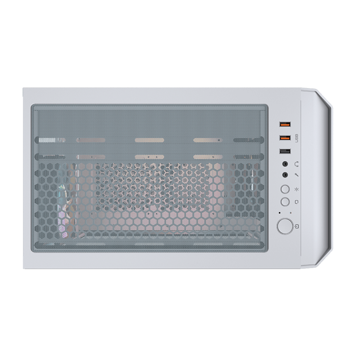 Gabinete Gamer Cougar MX430 AIR RGB, Mid Tower, Vidro Temperado, White, ATX, Sem Fonte, Com 3 Fans, 3851C60.0002