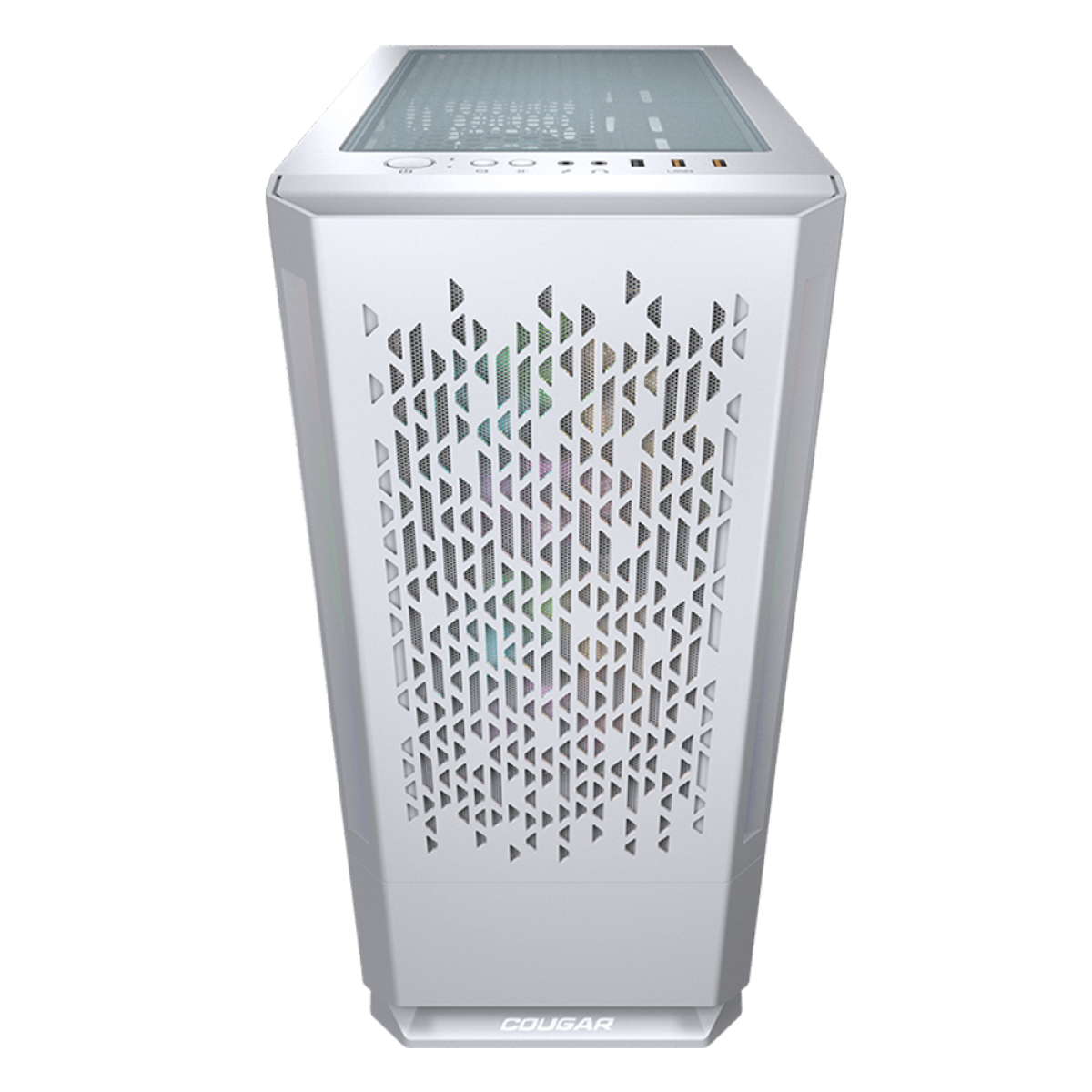Gabinete Gamer Cougar MX430 AIR RGB, Mid Tower, Vidro Temperado, White, ATX, Sem Fonte, Com 3 Fans, 3851C60.0002