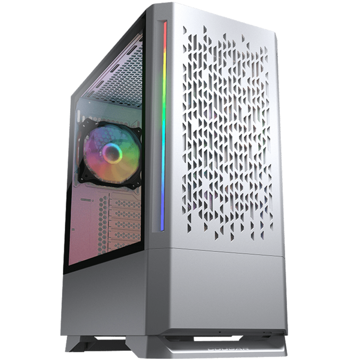 Gabinete Gamer Cougar MX430 AIR RGB, Mid Tower, Vidro Temperado, White, ATX, Sem Fonte, Com 3 Fans, 3851C60.0002