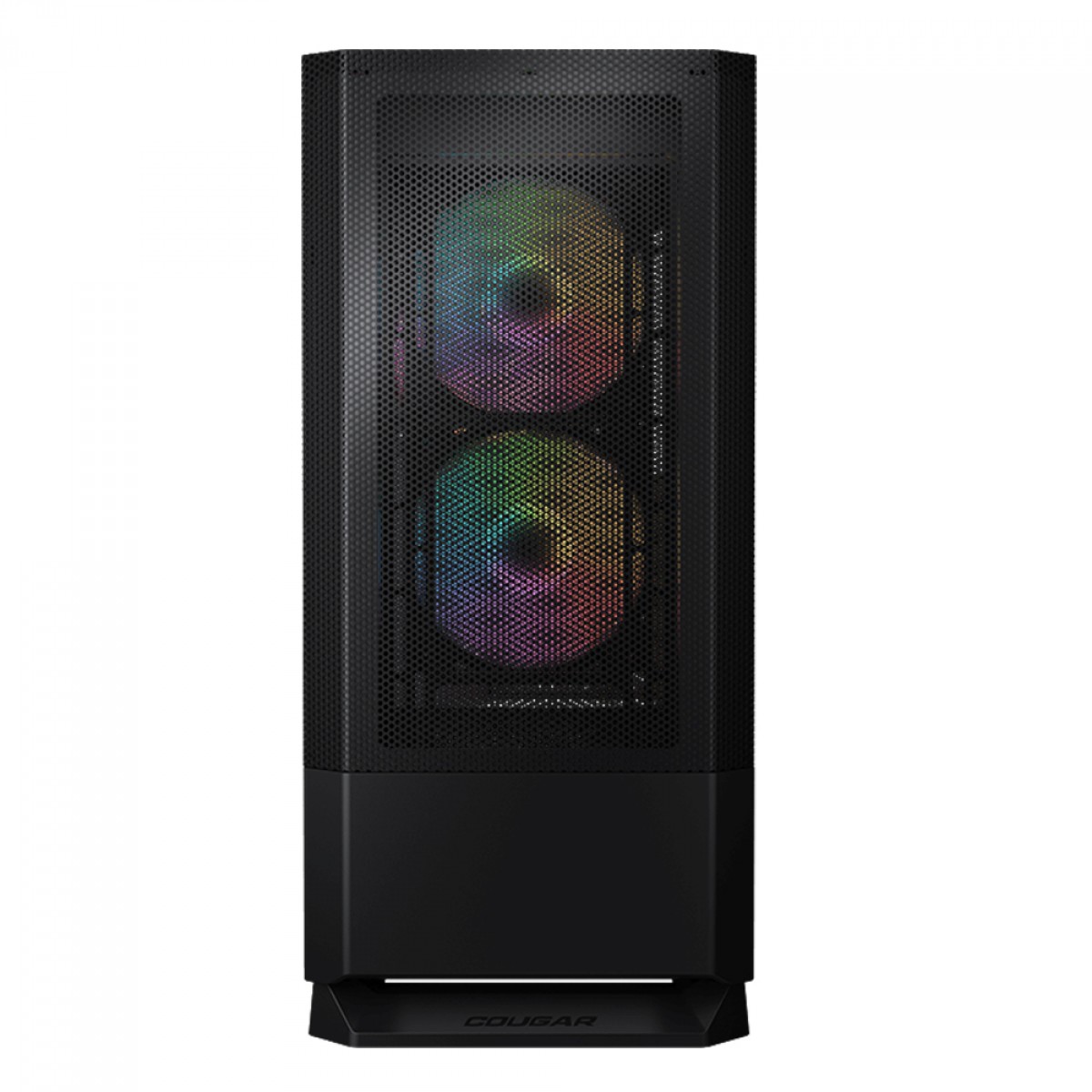 Gabinete Gamer Cougar MX430 Mesh RGB, Mid Tower, Vidro Temperado, ATX, Black, Sem Fonte, Com 3 Fans ARGB, 3851C60.0003