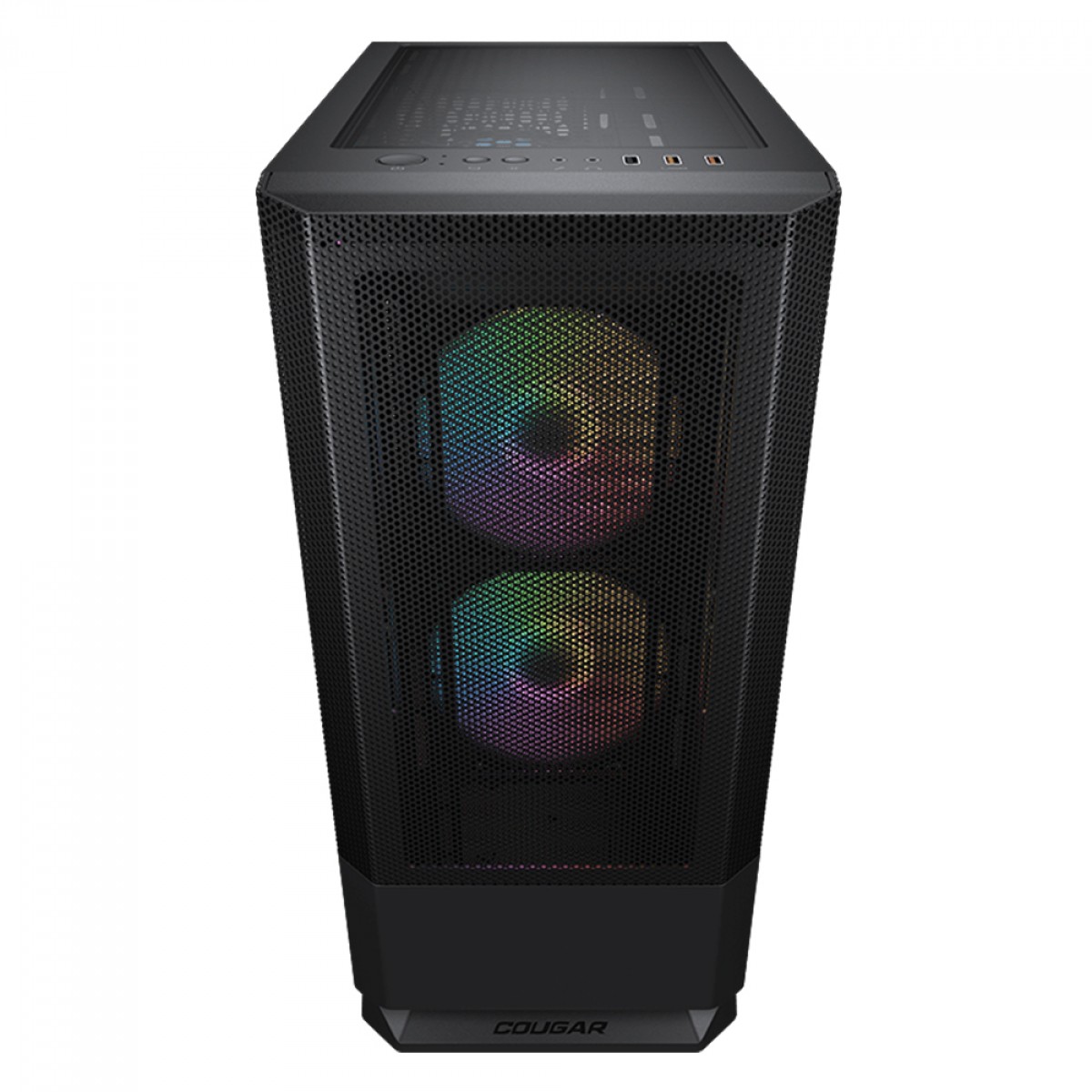 Gabinete Gamer Cougar MX430 Mesh RGB, Mid Tower, Vidro Temperado, ATX, Black, Sem Fonte, Com 3 Fans ARGB, 3851C60.0003