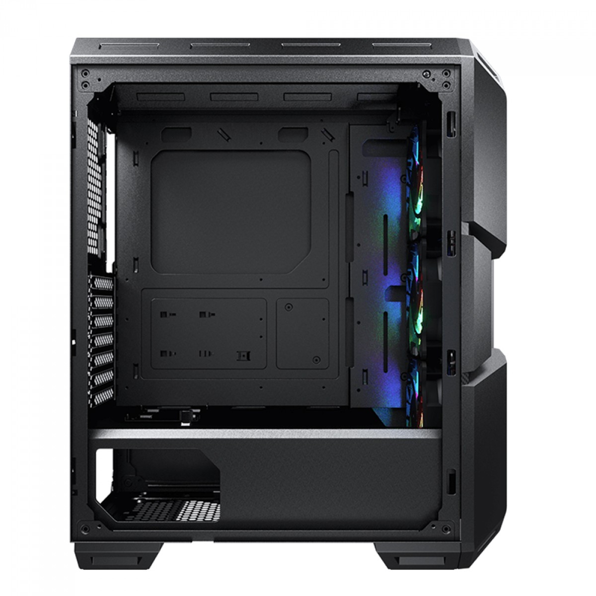 Gabinete Gamer Cougar MX440 Mesh RGB, Mid Tower, Vidro Temperado, ATX, Black, Sem Fonte, Com 3 Fans, 3856C10.0007