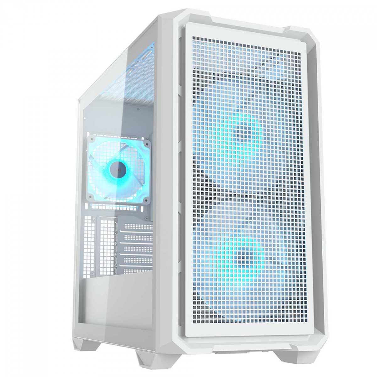 Gabinete Gamer Cougar MX600 Mini RGB White, Mini Tower, Vidro Temperado, MATX, Com 3 Fans, Branco, 385GC90.0002