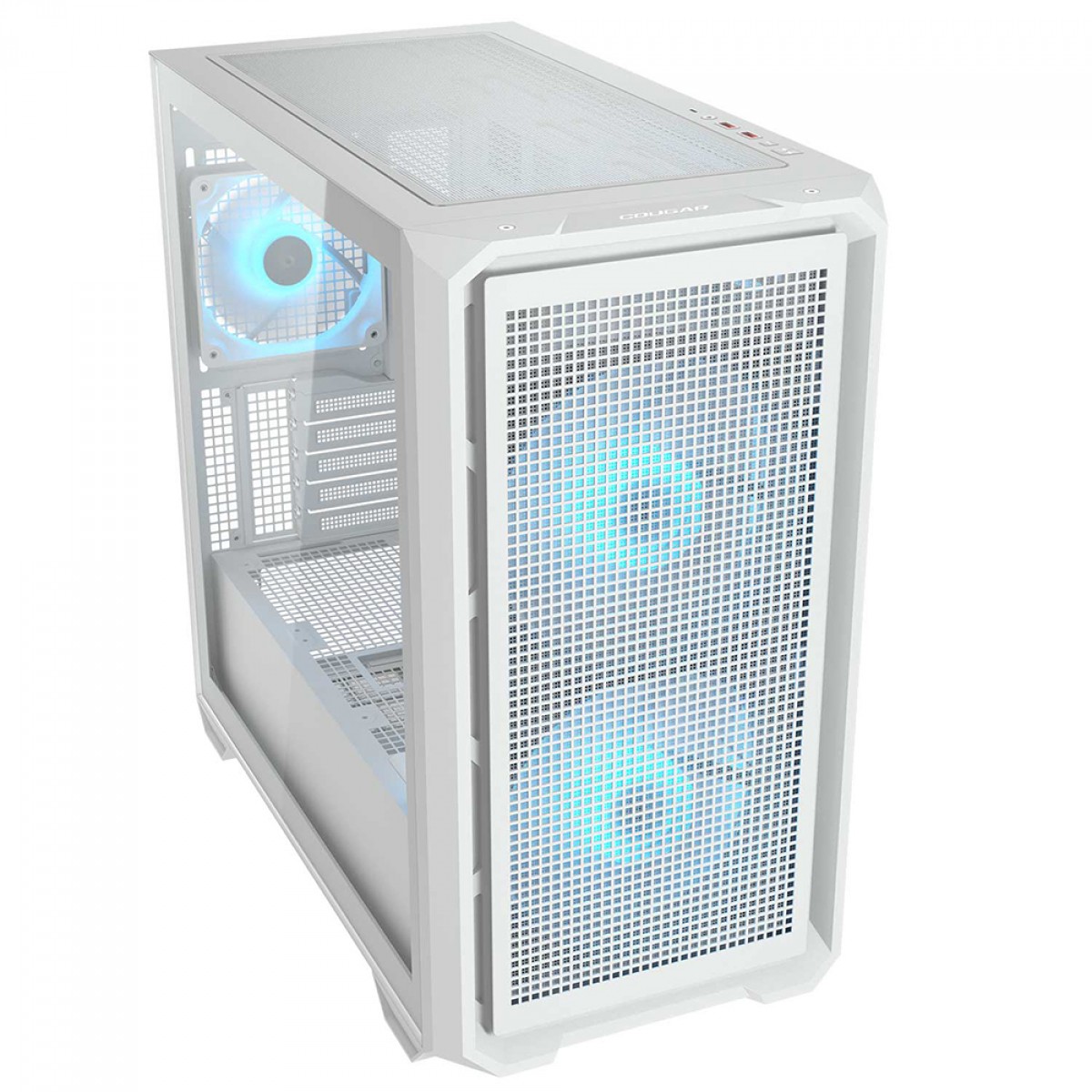 Gabinete Gamer Cougar MX600 Mini RGB White, Mini Tower, Vidro Temperado, MATX, Com 3 Fans, Branco, 385GC90.0002