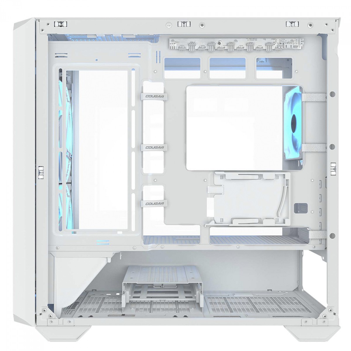 Gabinete Gamer Cougar MX600 Mini RGB White, Mini Tower, Vidro Temperado, MATX, Com 3 Fans, Branco, 385GC90.0002