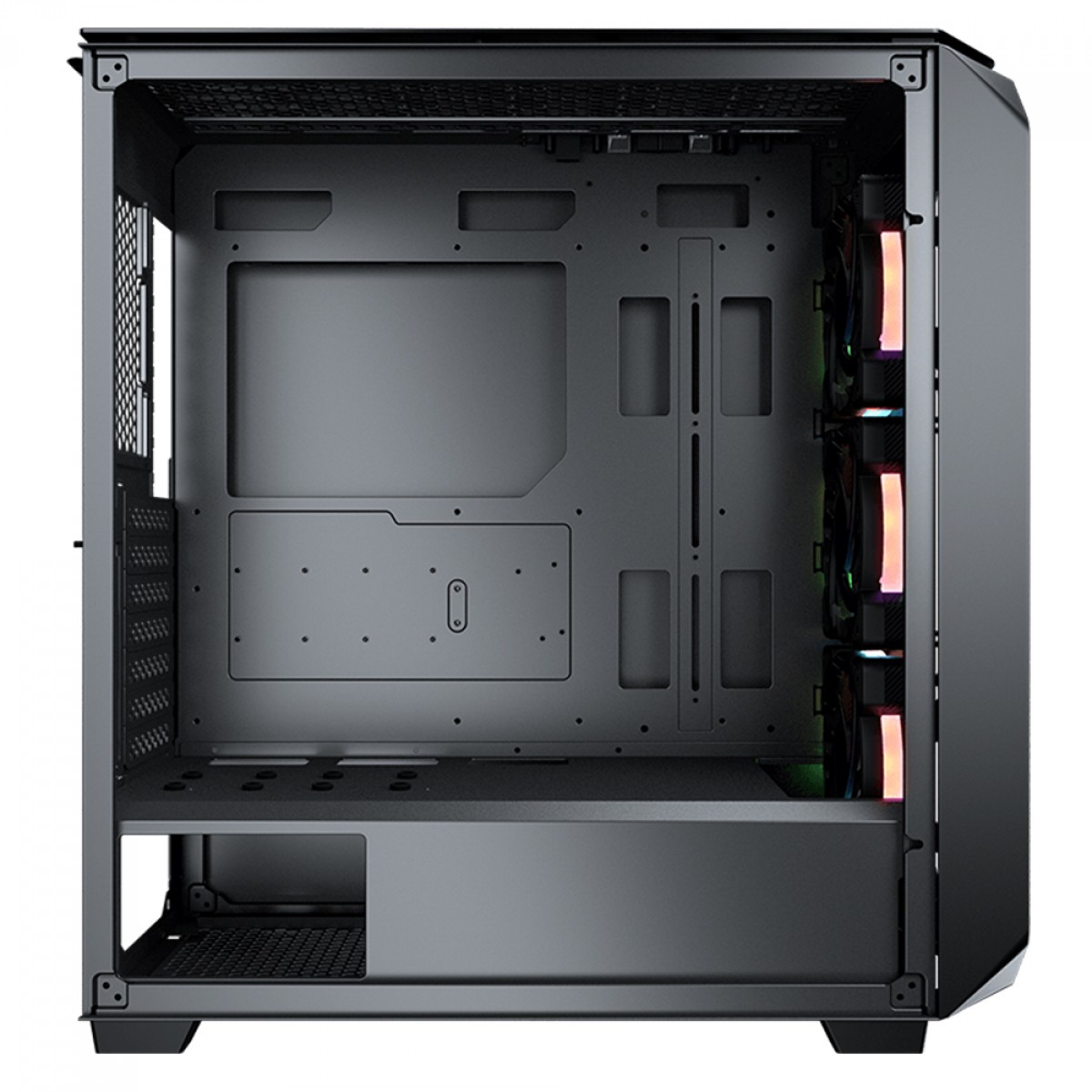 Gabinete Gamer Cougar MX670 RGB, Mid Tower, Vidro Temperado, E-ATX, Black, Sem Fonte, Com 3 Fans, 385UM60.0001