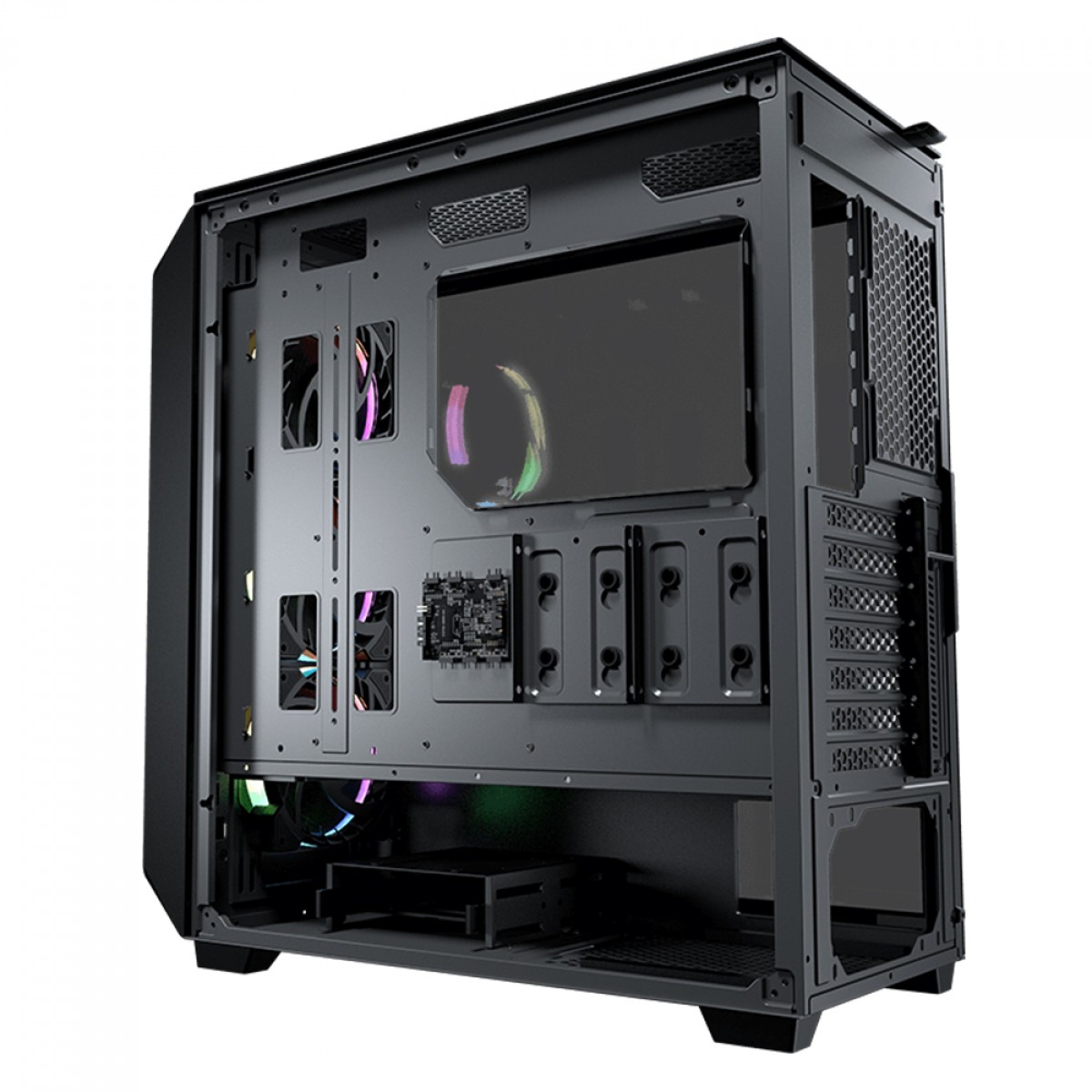 Gabinete Gamer Cougar MX670 RGB, Mid Tower, Vidro Temperado, E-ATX, Black, Sem Fonte, Com 3 Fans, 385UM60.0001