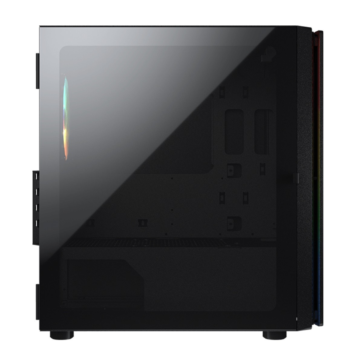 Gabinete Gamer Cougar Purity RGB, Mini Tower, Vidro Temperado, Black, Micro-ATX, Sem Fonte, Com 1 Fan, 385PC40.0001