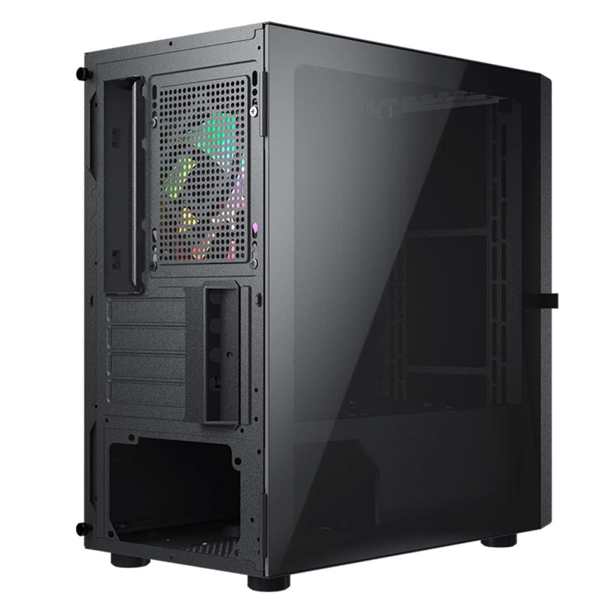 Gabinete Gamer Cougar Purity RGB, Mini Tower, Vidro Temperado, Black, Micro-ATX, Sem Fonte, Com 1 Fan, 385PC40.0001
