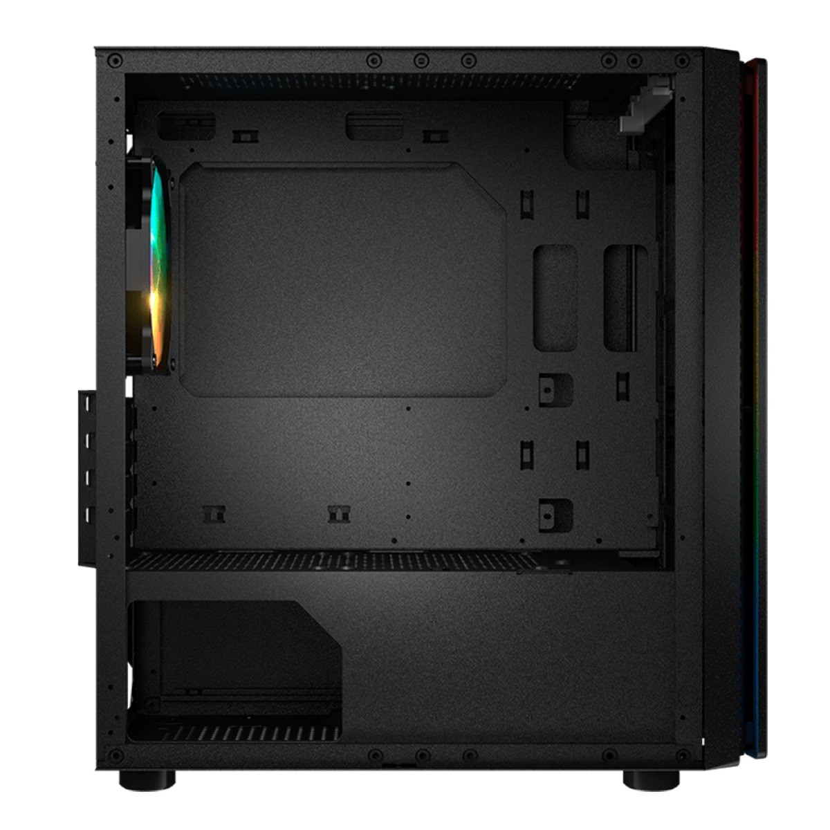 Gabinete Gamer Cougar Purity RGB, Mini Tower, Vidro Temperado, Black, Micro-ATX, Sem Fonte, Com 1 Fan, 385PC40.0001