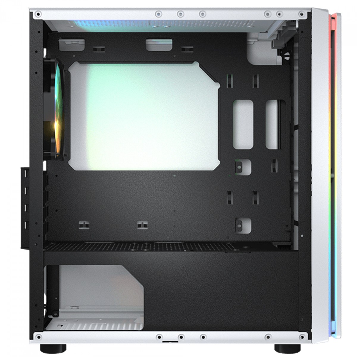 Gabinete Gamer Cougar Purity RGB White, Mini Tower, Vidro Temperado, mATX, Com 1 Fan, Branco, 385PC40.0002