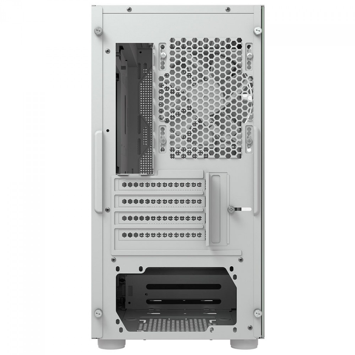 Gabinete Gamer Cougar Uniface Mini, Mini Tower, Vidro Temperado, MATX, Com 1 Fan, Branco, 3855C90.0002