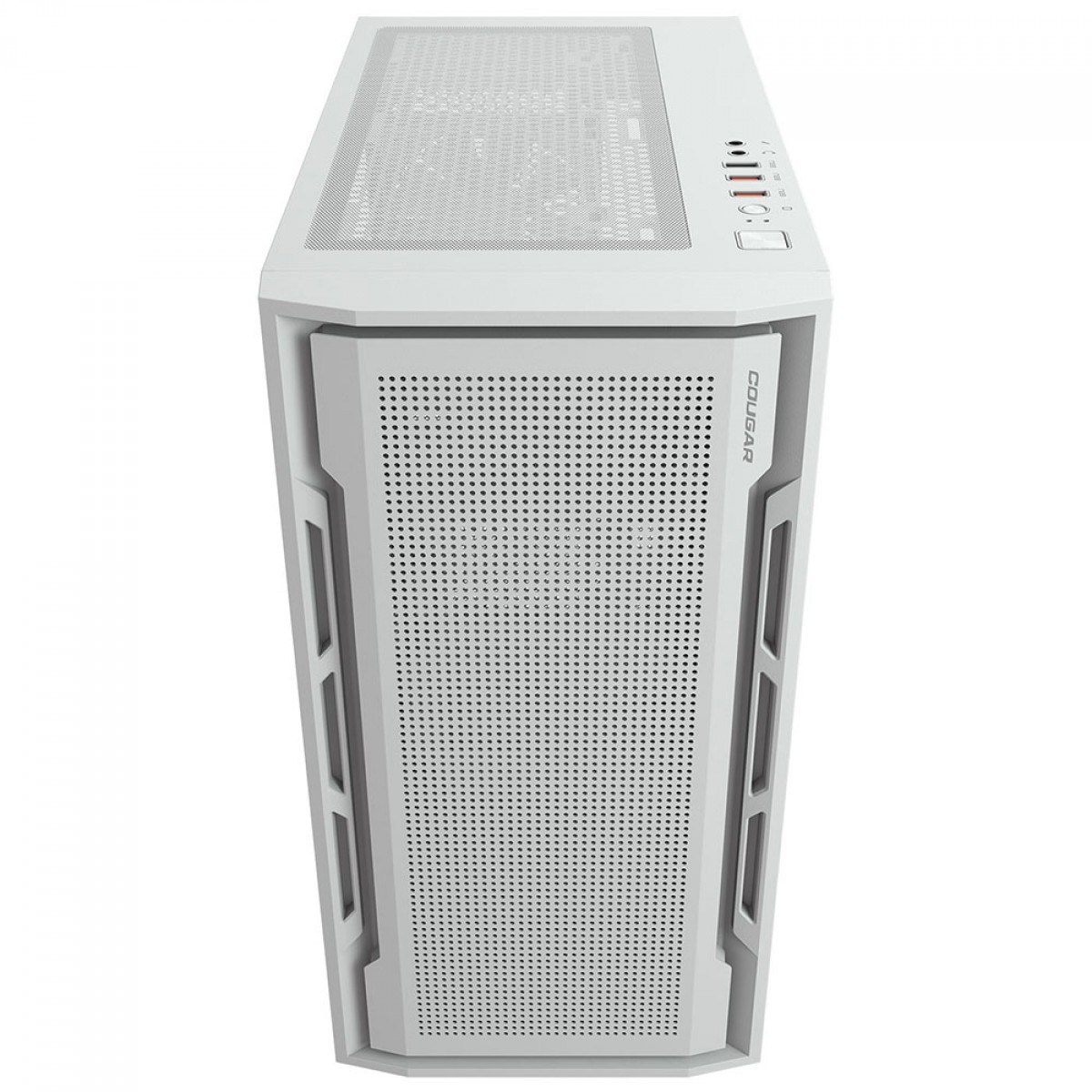 Gabinete Gamer Cougar Uniface Mini, Mini Tower, Vidro Temperado, MATX, Com 1 Fan, Branco, 3855C90.0002