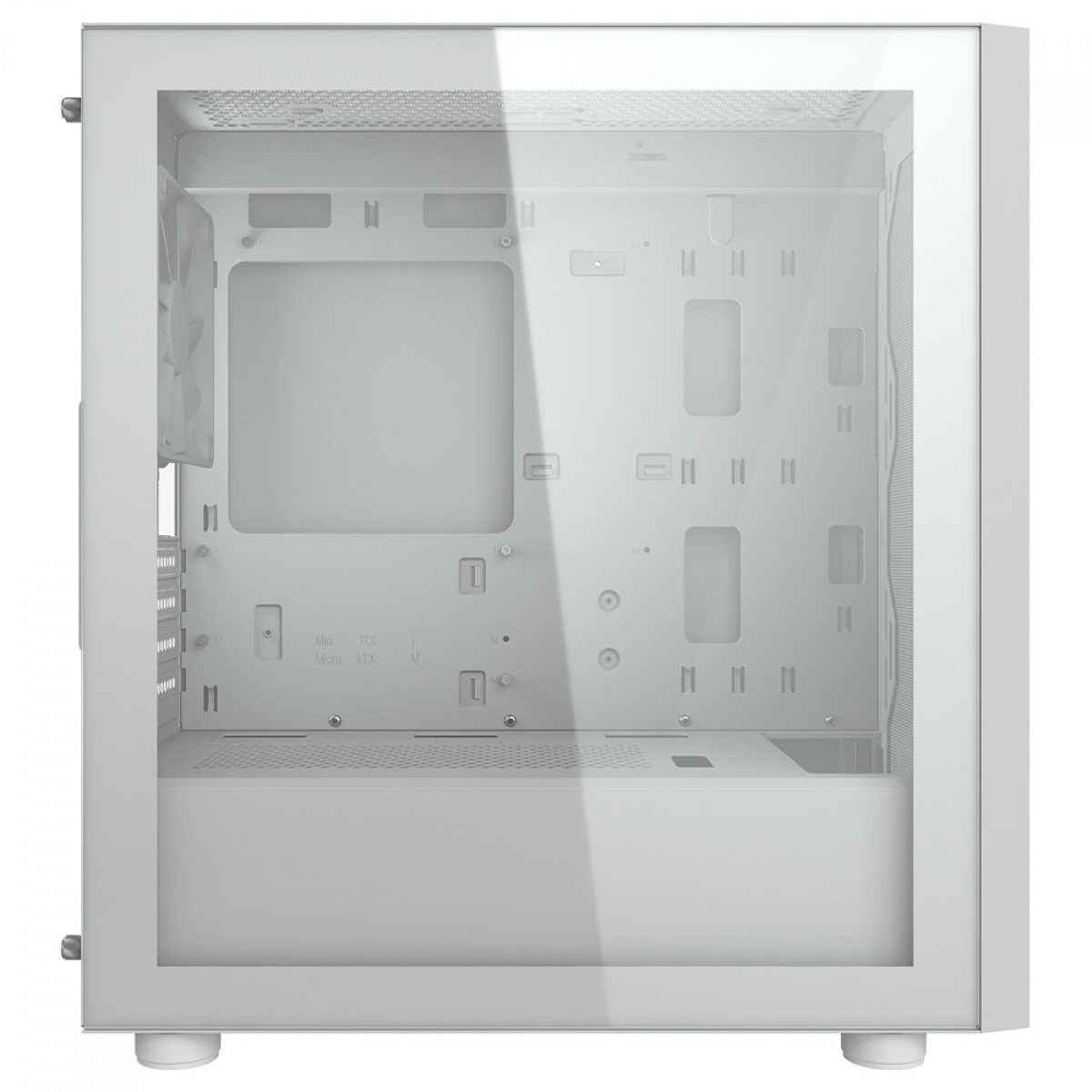 Gabinete Gamer Cougar Uniface Mini, Mini Tower, Vidro Temperado, MATX, Com 1 Fan, Branco, 3855C90.0002