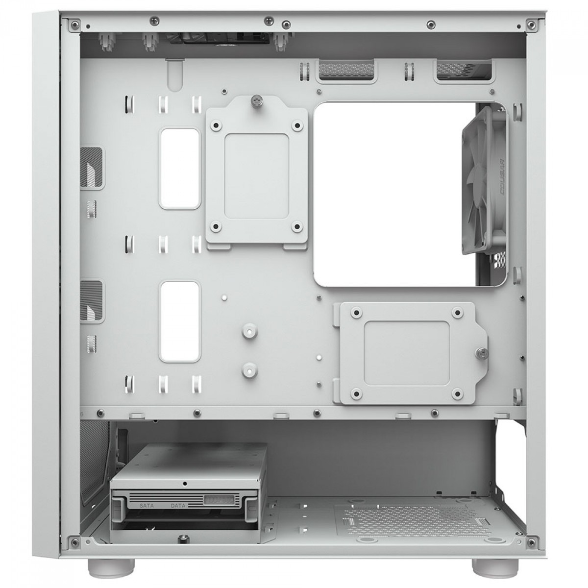 Gabinete Gamer Cougar Uniface Mini, Mini Tower, Vidro Temperado, MATX, Com 1 Fan, Branco, 3855C90.0002