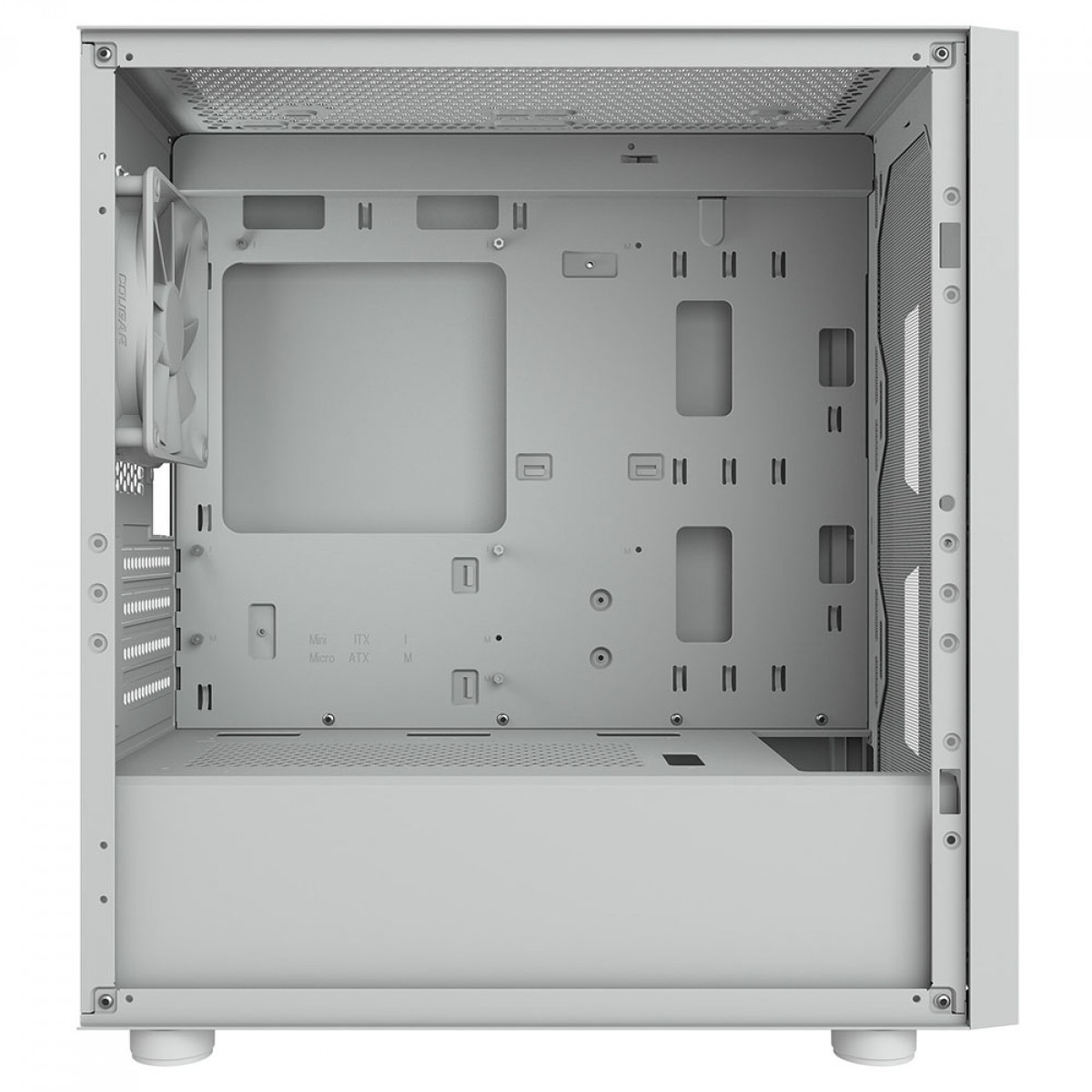 Gabinete Gamer Cougar Uniface Mini, Mini Tower, Vidro Temperado, MATX, Com 1 Fan, Branco, 3855C90.0002