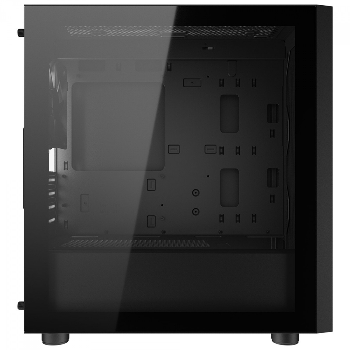 Gabinete Gamer Cougar Uniface Mini, Mini Tower, Vidro Temperado, MATX, Com 1 Fan, Preto, 3855C90.0001