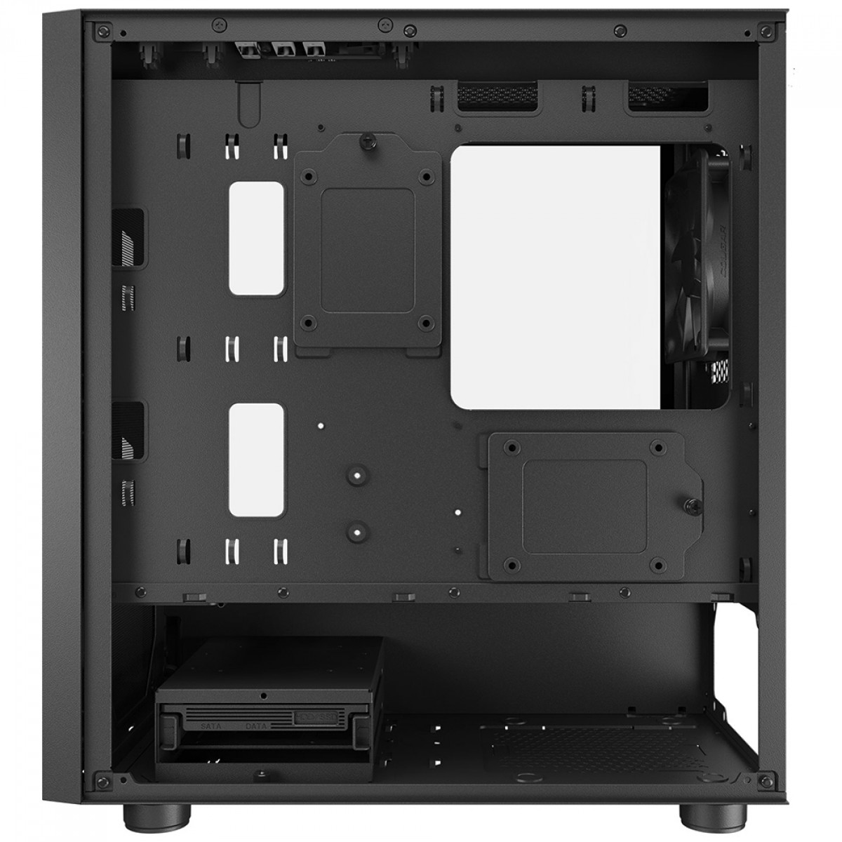 Gabinete Gamer Cougar Uniface Mini, Mini Tower, Vidro Temperado, MATX, Com 1 Fan, Preto, 3855C90.0001