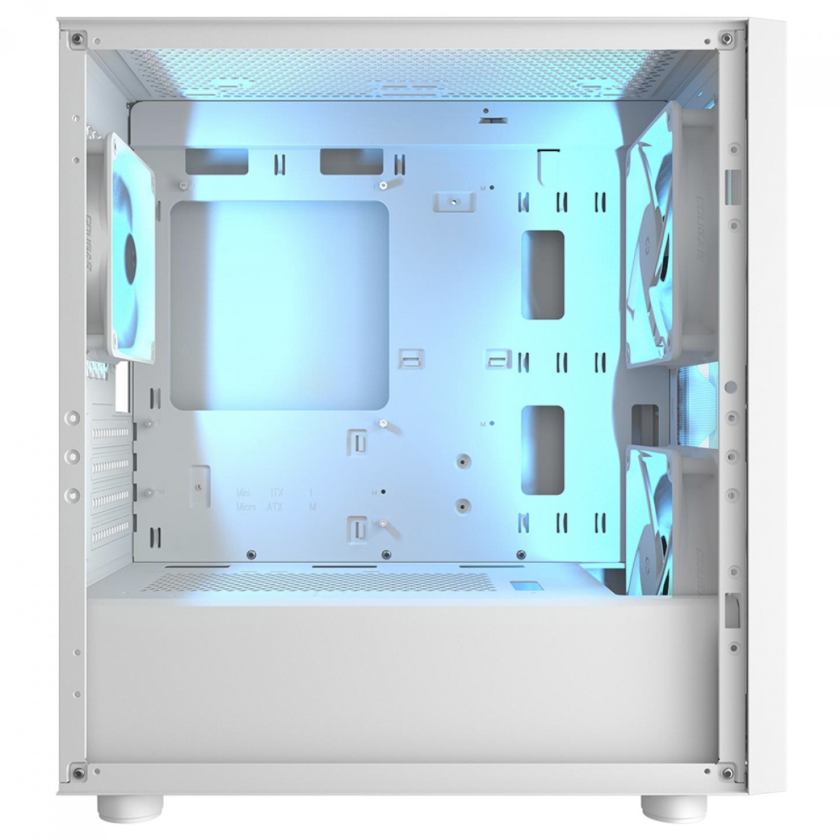 Gabinete Gamer Cougar Uniface Mini RGB, Mini Tower, Vidro Temperado, MATX, Com 3 Fan, Branco, 3855C90.0004