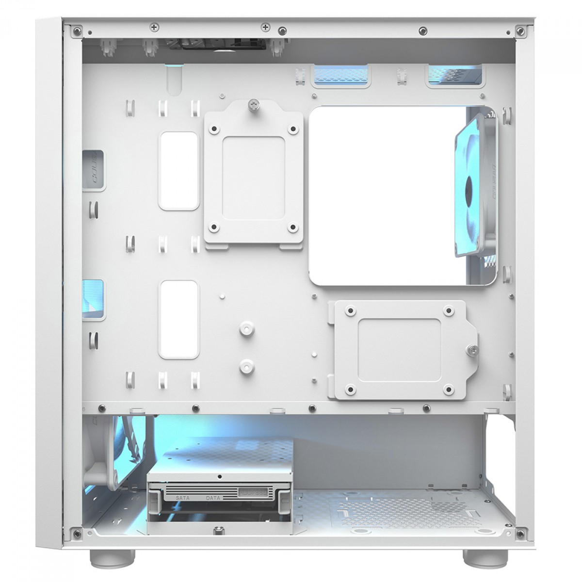 Gabinete Gamer Cougar Uniface Mini RGB, Mini Tower, Vidro Temperado, MATX, Com 3 Fan, Branco, 3855C90.0004