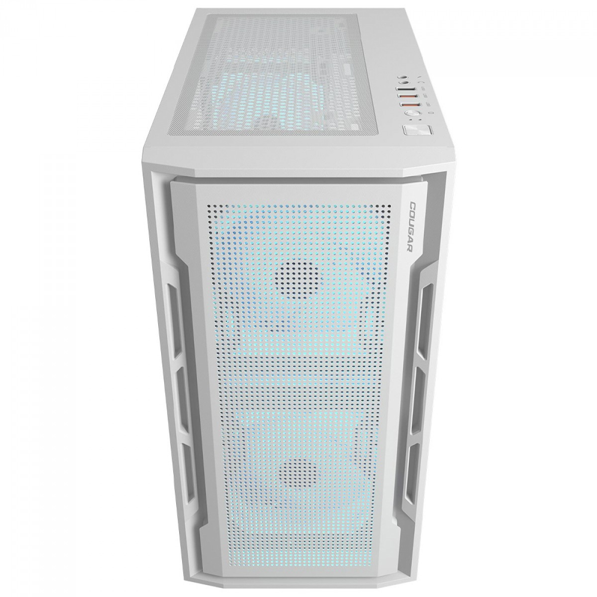 Gabinete Gamer Cougar Uniface Mini RGB, Mini Tower, Vidro Temperado, MATX, Com 3 Fan, Branco, 3855C90.0004