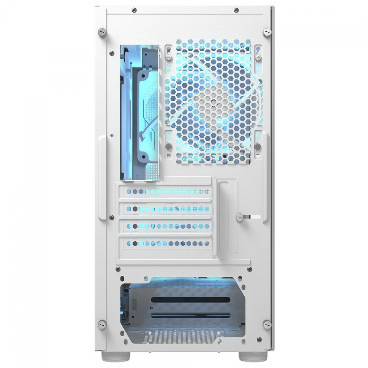 Gabinete Gamer Cougar Uniface Mini RGB, Mini Tower, Vidro Temperado, MATX, Com 3 Fan, Branco, 3855C90.0004