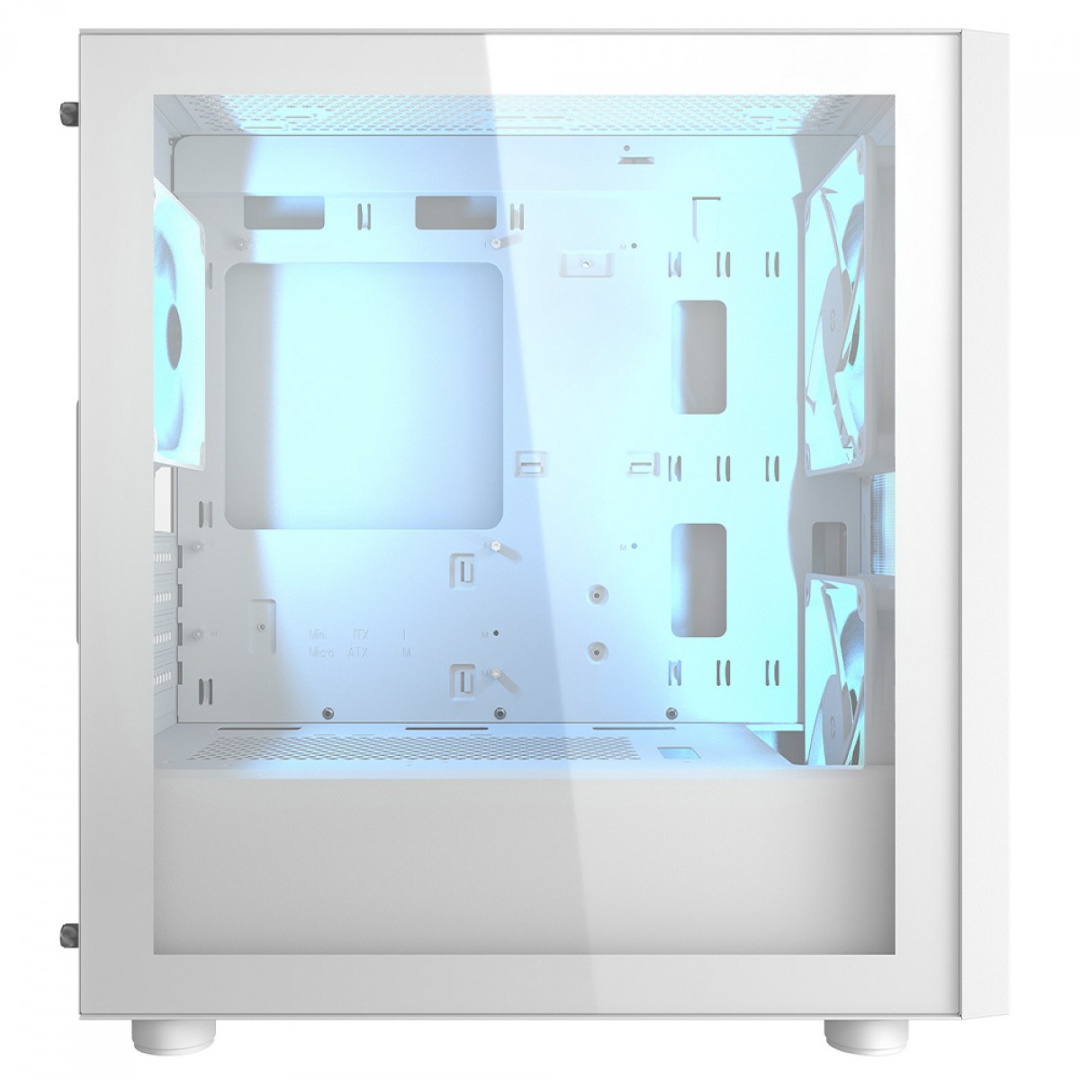 Gabinete Gamer Cougar Uniface Mini RGB, Mini Tower, Vidro Temperado, MATX, Com 3 Fan, Branco, 3855C90.0004