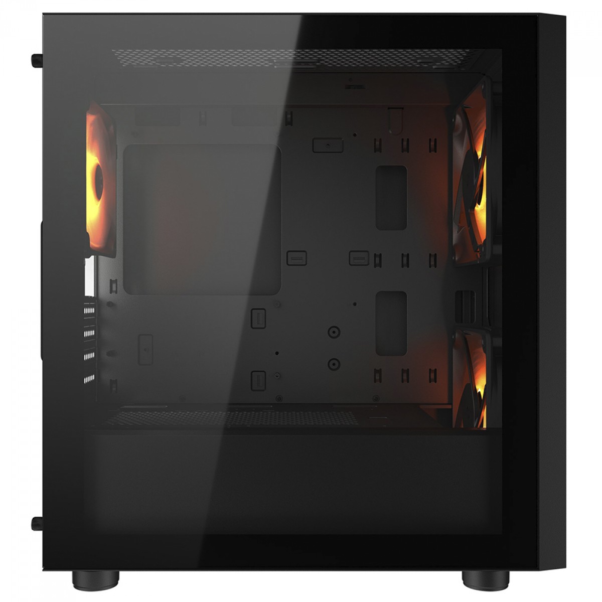 Gabinete Gamer Cougar Uniface Mini RGB, Mini Tower, Vidro Temperado, MATX, Com 3 Fan, Preto, 3855C90.0003