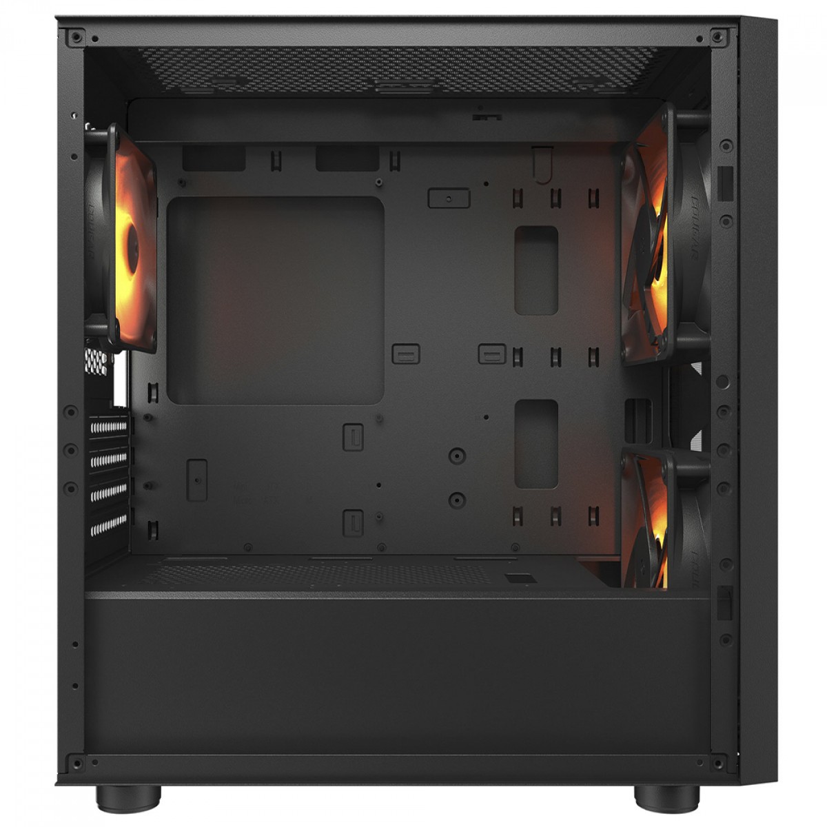 Gabinete Gamer Cougar Uniface Mini RGB, Mini Tower, Vidro Temperado, MATX, Com 3 Fan, Preto, 3855C90.0003