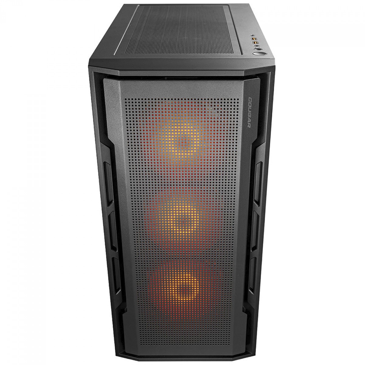 Gabinete Gamer Cougar Uniface RGB, Mid Tower, Vidro Temperado, EATX, Com 4 Fans, Preto, 385C780.0001