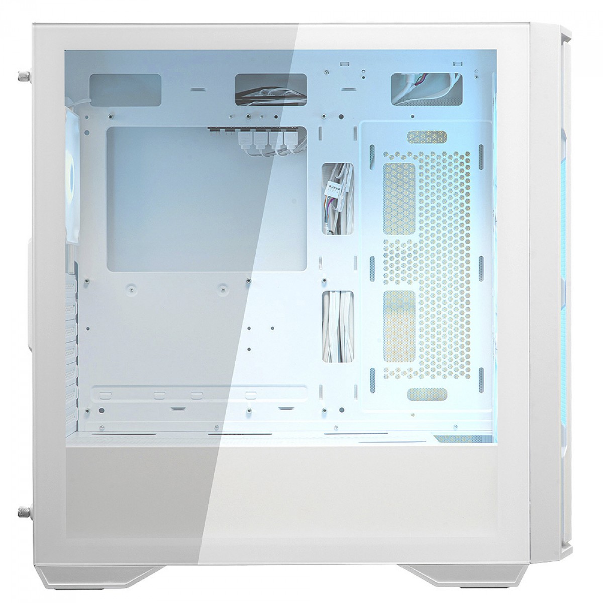 Gabinete Gamer Cougar Uniface White RGB, Mid Tower, Vidro Temperado, EATX, Com 4 Fans, Branco, 385C780.0002