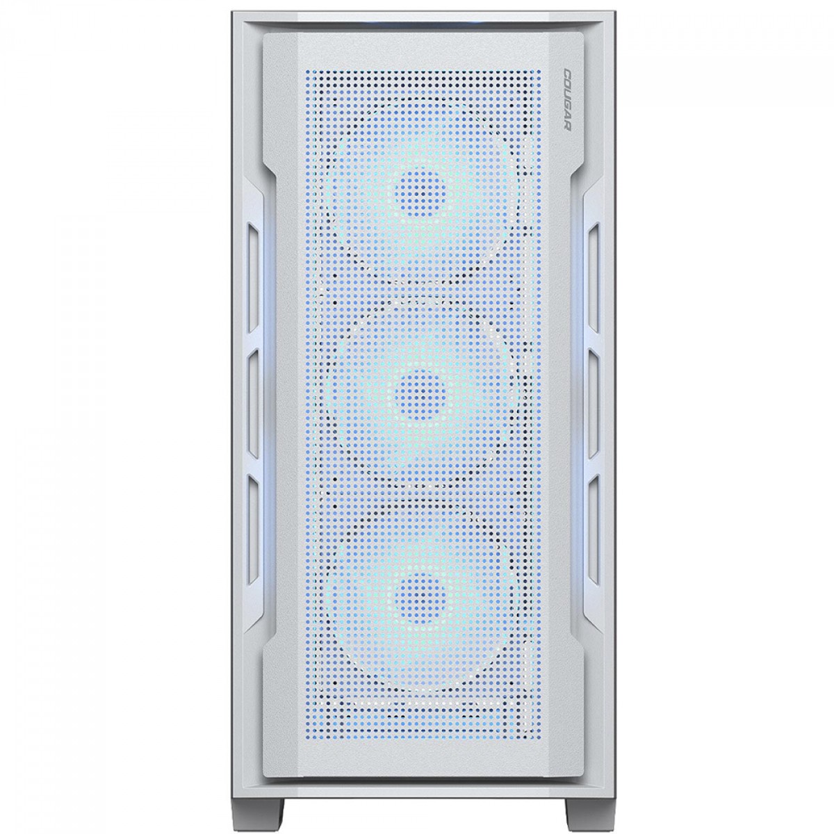 Gabinete Gamer Cougar Uniface White RGB, Mid Tower, Vidro Temperado, EATX, Com 4 Fans, Branco, 385C780.0002