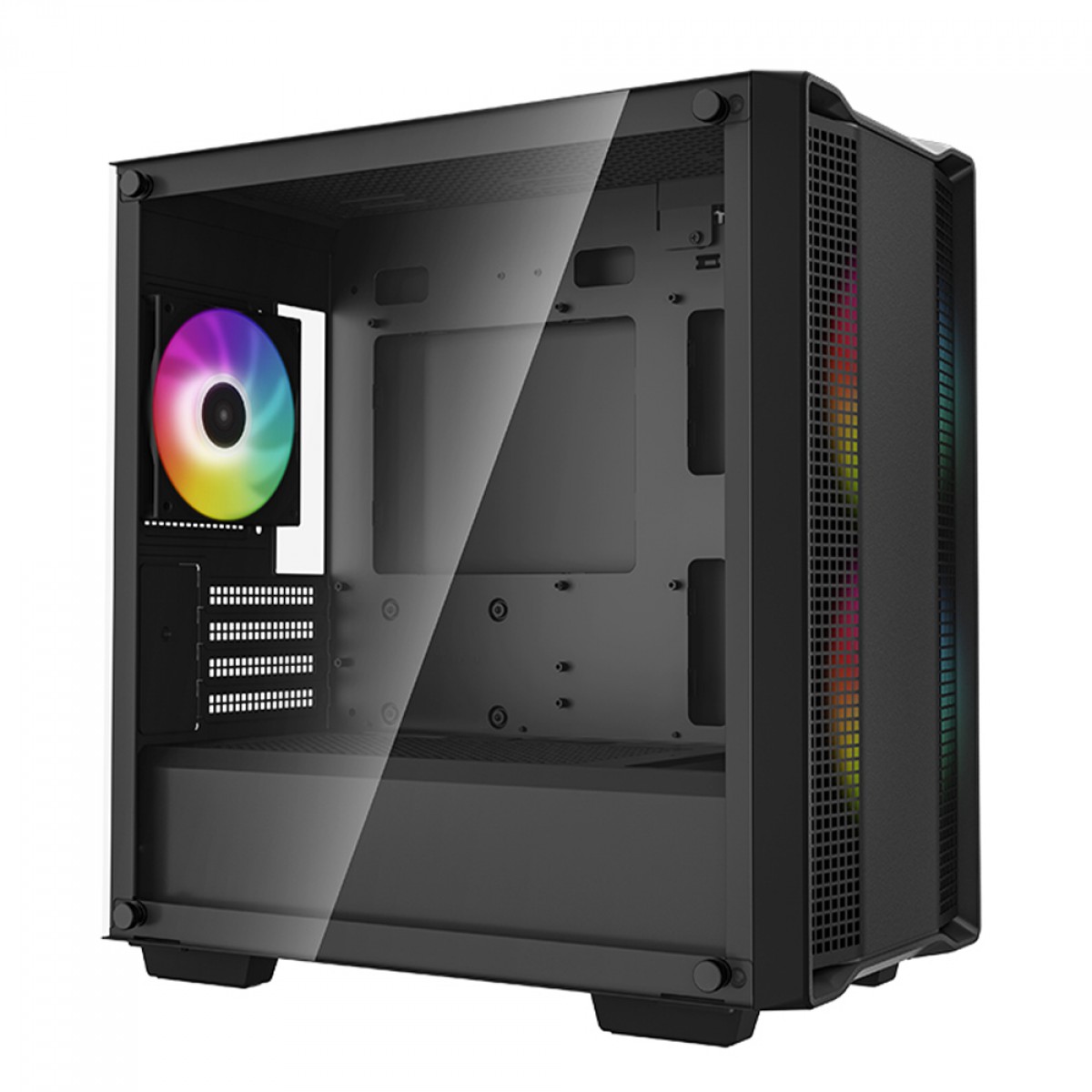 Gabinete Gamer DeepCool CC360 BK ARGB, Black, Mid Tower, Vidro Temperado, MATX, Sem Fonte, Com 3 Fans, R-CC360-BKAPM3-G-1