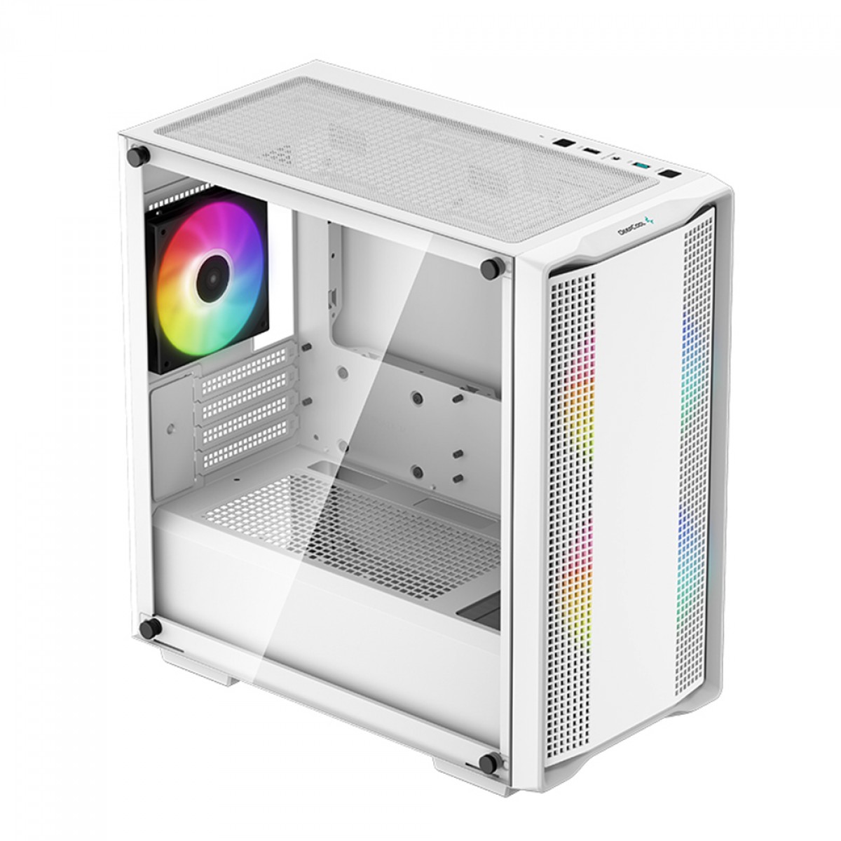 Gabinete Gamer DeepCool CC360 WH ARGB, White, Mid Tower, Vidro Temperado, MATX, Sem Fonte, Com 3 Fans, R-CC360-WHAPM3-G-1 