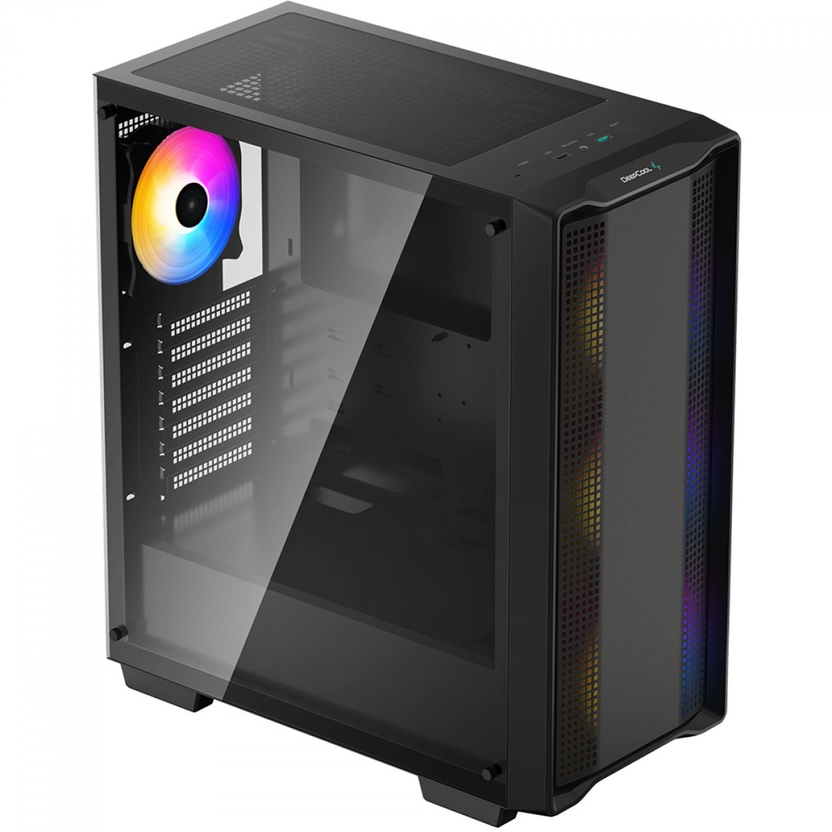 Gabinete Gamer DeepCool CC560 ARGB, Black, Mid Tower, Vidro Temperado, ATX, Sem Fonte, Com 4 Fans, R-CC560-BKTAA4-G-1