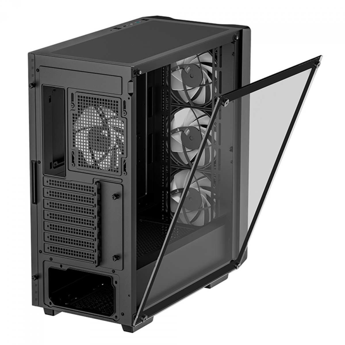 Gabinete Gamer DeepCool CC560 ARGB V2, Black, Mid Tower, Vidro Temperado, ATX, Sem Fonte, Com 4 Fans, R-CC560-BKTAA4-G-2
