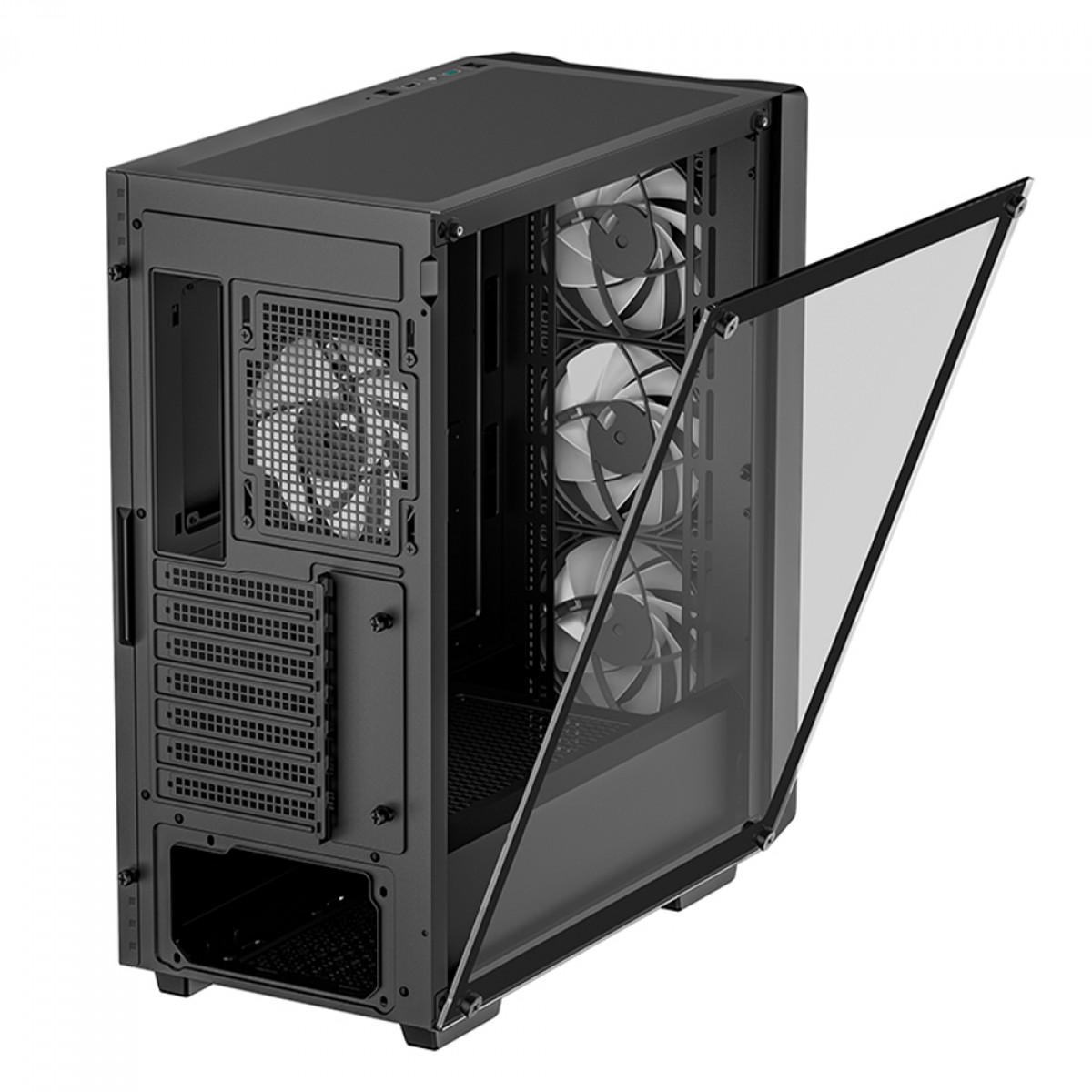 Gabinete Gamer DeepCool CC560 V2, Black, Mid Tower, Vidro Temperado, ATX, Sem Fonte, Com 4 Fans, R-CC560-BKGAA4-G-2