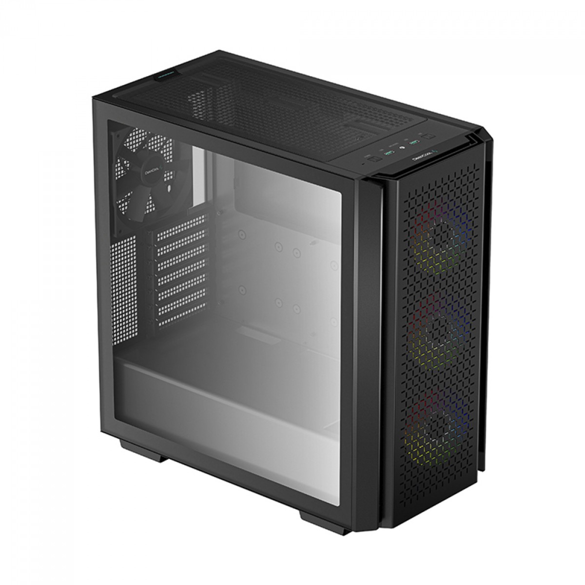 Gabinete Gamer DeepCool CG560, Mid Tower, RGB, Vidro Temperado, Black, E-ATX, Sem Fonte, Com 4 Fans, R-CG560-BKAAE4-G-1