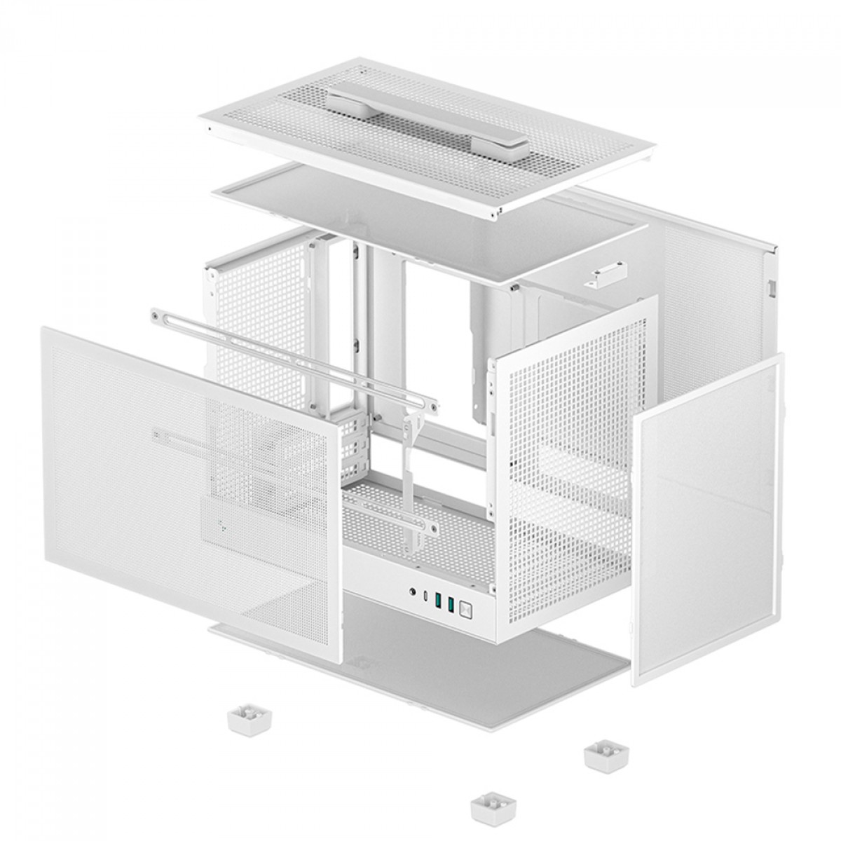 Gabinete Gamer DeepCool CH160 Mesh WH, Mini Tower, Mini-ITX, Branco, Sem Fonte, Sem Fans, R-CH160-WHNMI0-G-1