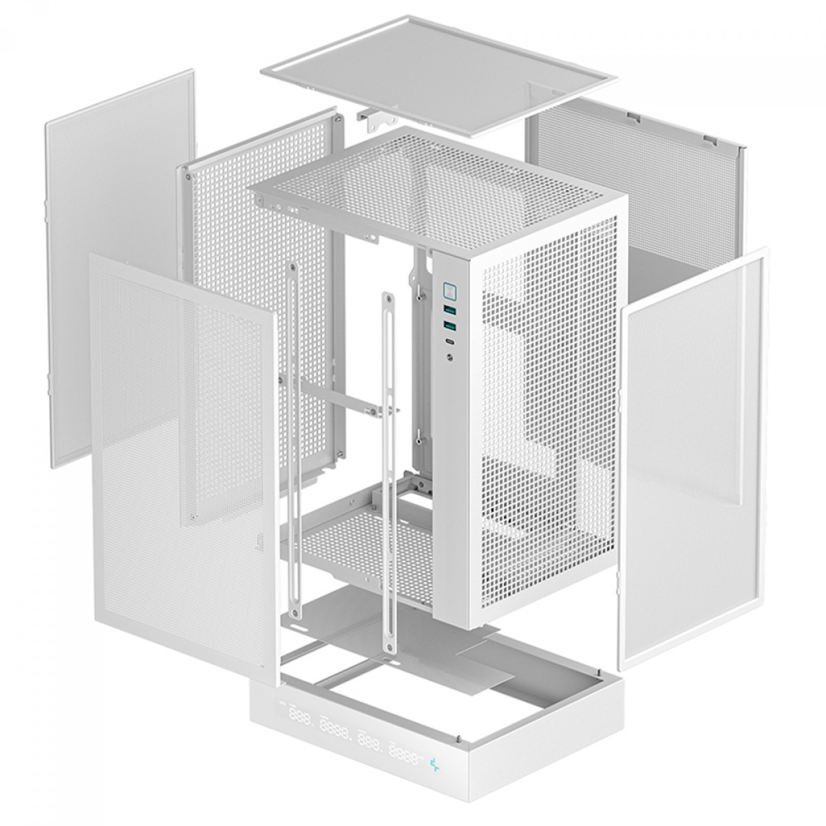 Gabinete Gamer DeepCool CH170 Digital WH, Mini Tower, Mini-ITX, Sem Fonte, Sem Fans, Branco, R-CH170-WHNPI0D-G-1