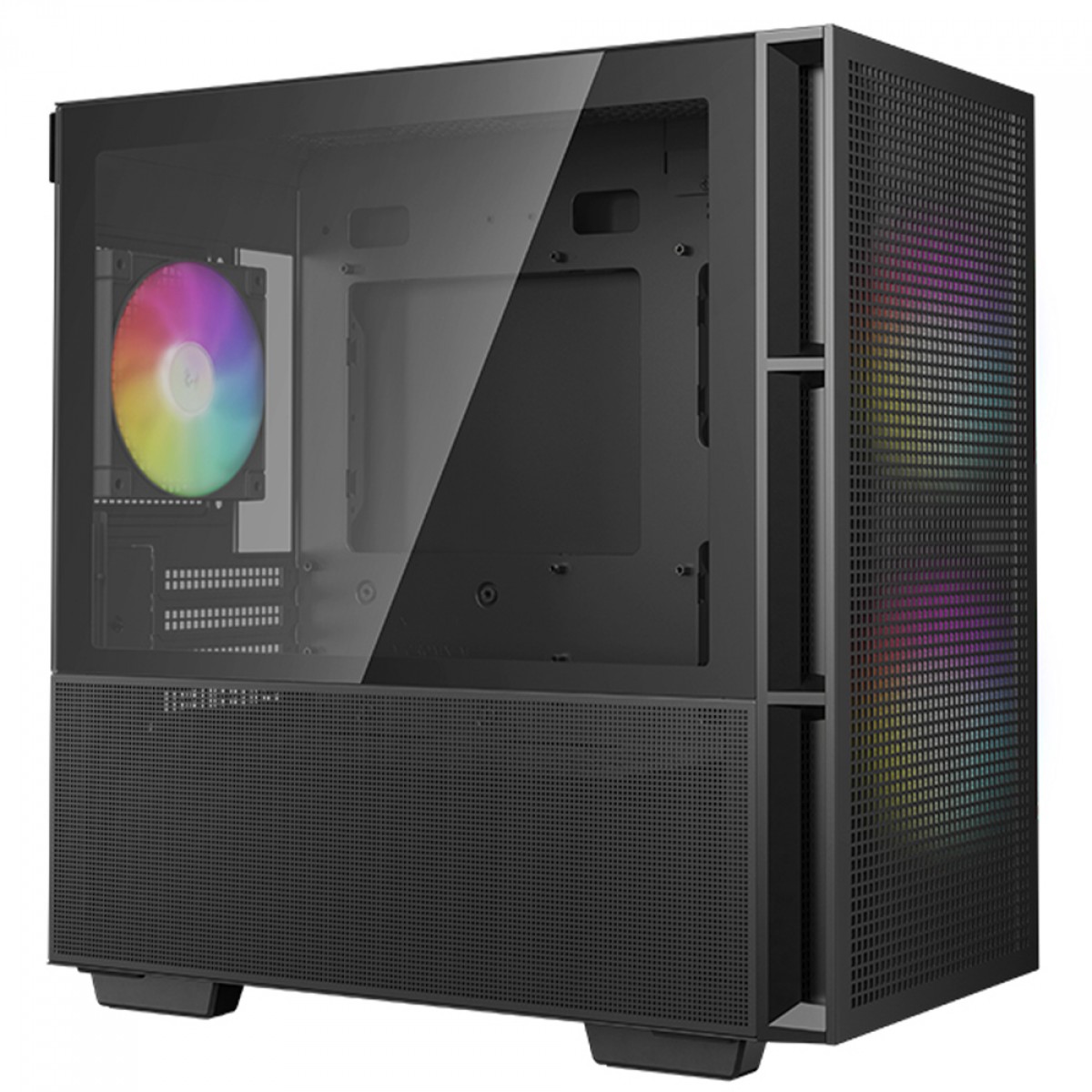 Gabinete Gamer DeepCool CH360, ARGB, Mid Tower, Vidro Temperado, M-ATX, Sem Fonte, Com 3 Fans, Preto, R-CH360-BKAPE3-G-1