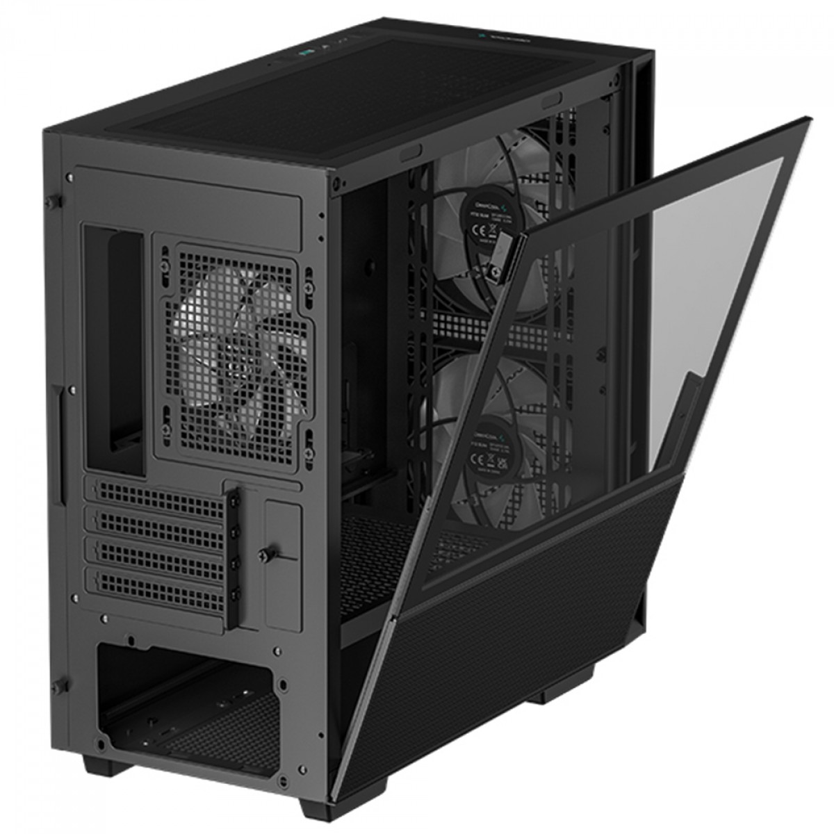 Gabinete Gamer DeepCool CH360, ARGB, Mid Tower, Vidro Temperado, M-ATX, Sem Fonte, Com 3 Fans, Preto, R-CH360-BKAPE3-G-1