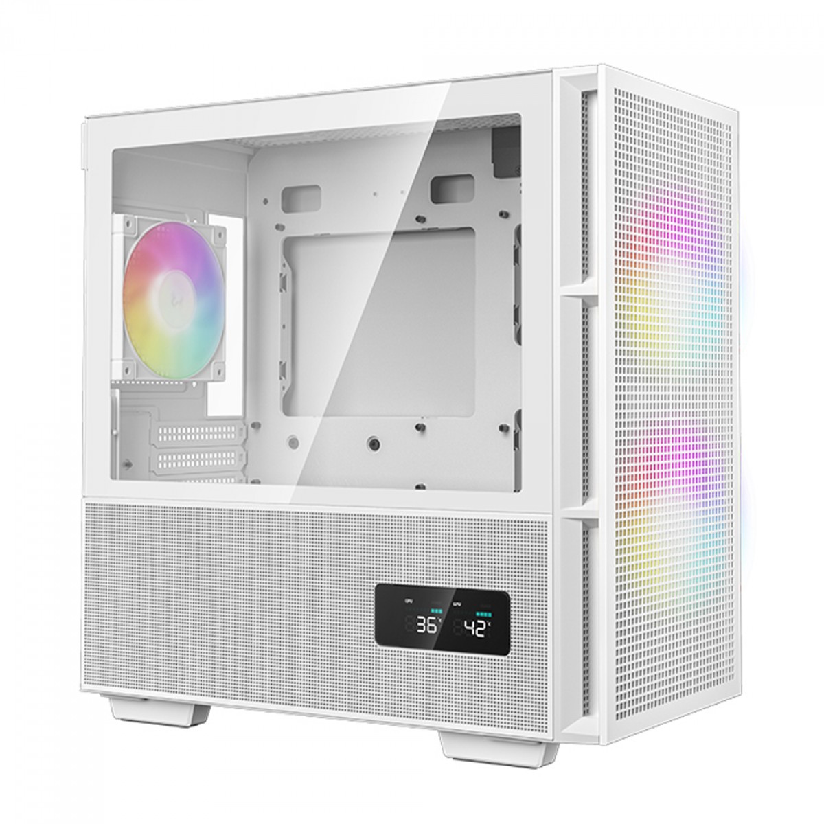 Gabinete Gamer DeepCool CH360 Digital WH, Mid Tower, Vidro Temperado, M-ATX, White, Sem Fonte, Com 3 Fans ARGB, R-CH360-WHAPE3D-G-1