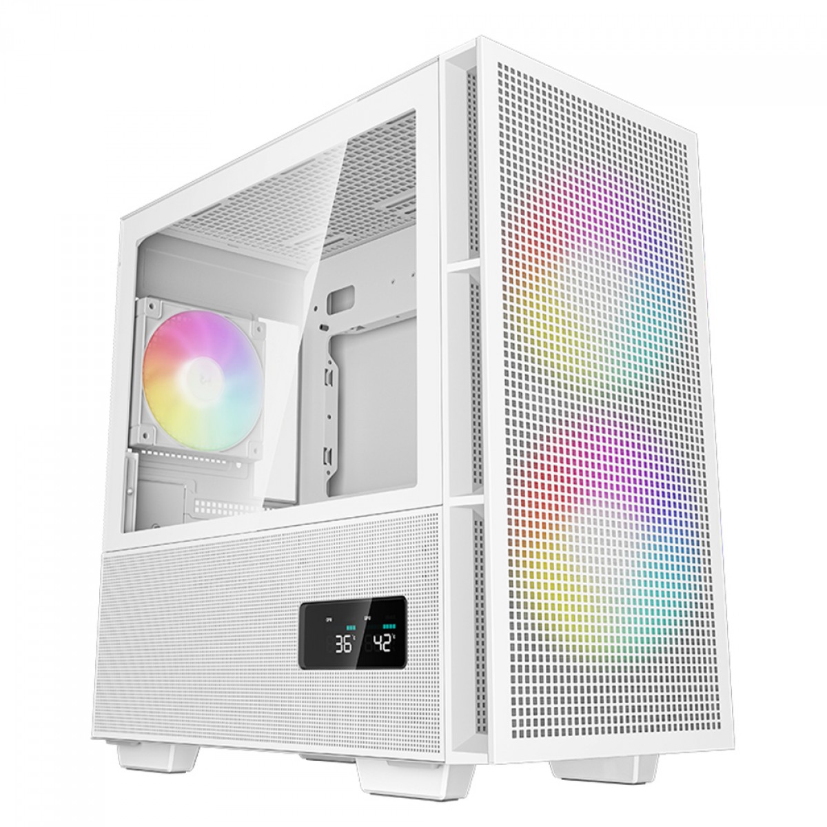 Gabinete Gamer DeepCool CH360 Digital WH, Mid Tower, Vidro Temperado, M-ATX, White, Sem Fonte, Com 3 Fans ARGB, R-CH360-WHAPE3D-G-1