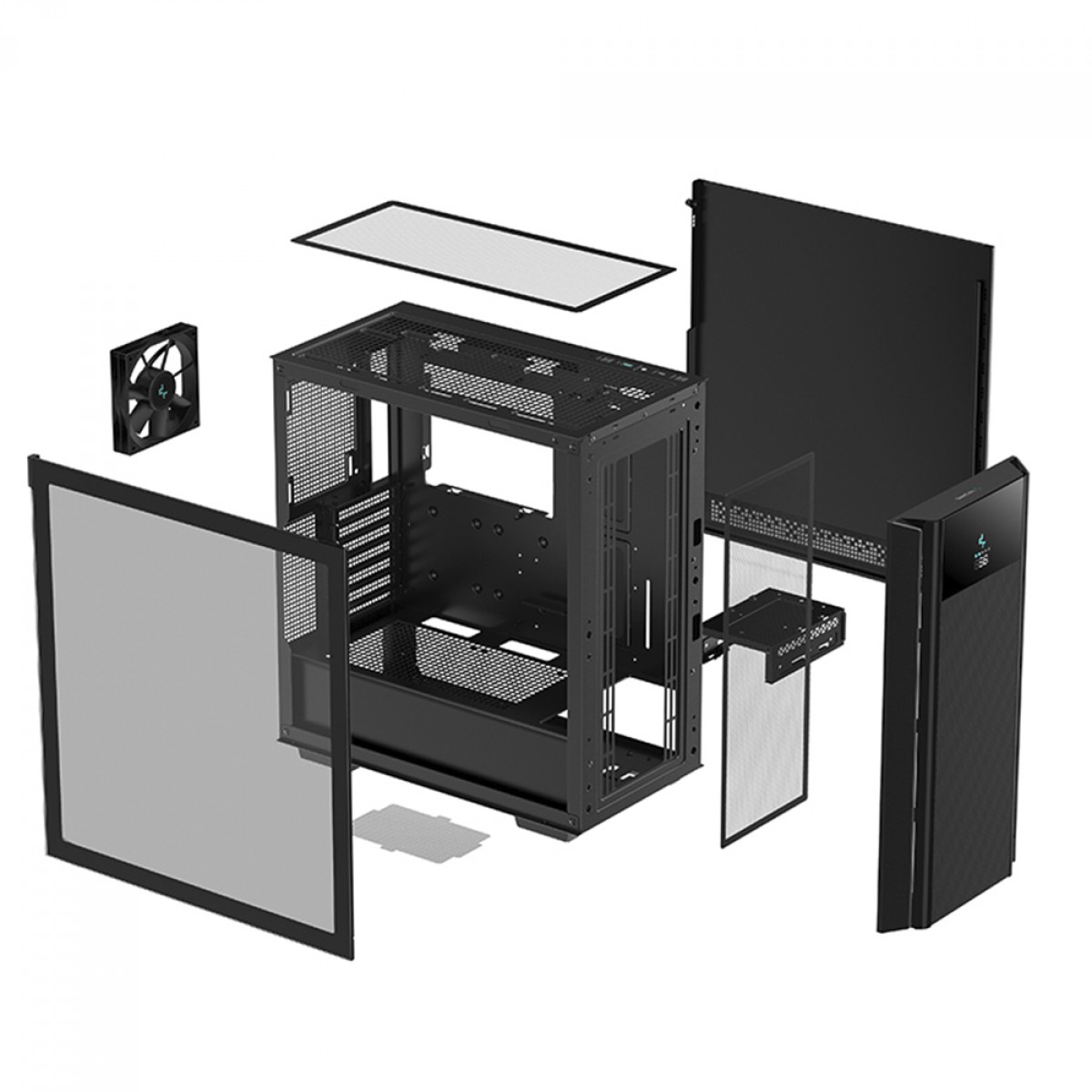 Gabinete Gamer DeepCool CH510 Mesh Digital, Mid Tower, Vidro Temperado, E-ATX, Black, Sem Fonte, Com 1 Fan, R-CH510-BKNSE1-G-1