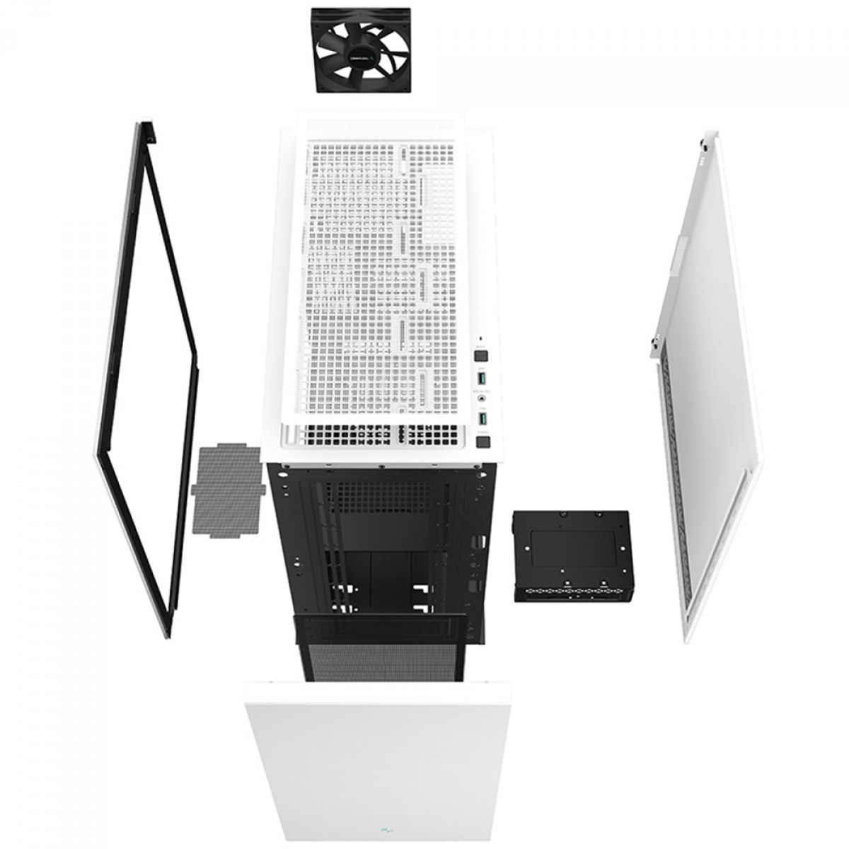 Gabinete Gamer DeepCool CH510 WH, Mid Tower, Vidro Temperado, Sem Fonte, Com 1 Fan, White, R-CH510-WHNNE1-G-1